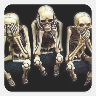 STICKER CARRÉ VOIR PARLER ENTENDRE AUCUN MAL