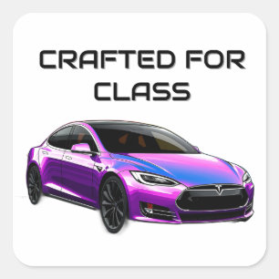 Sticker Carré Voiture électrique avec éclaboussures de couleur v