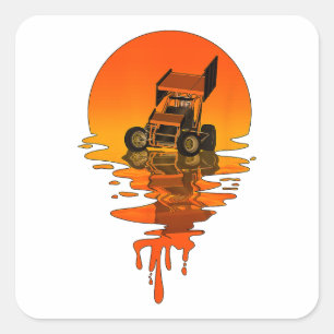 Sticker Carré Voiture vintage Retro Style Sprint