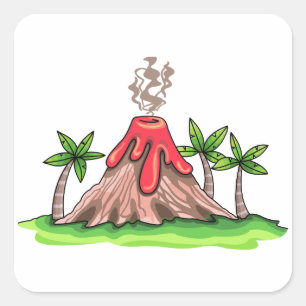 Sticker Carré Volcan