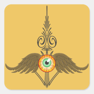 Sticker Carré Voler Eyeball Pinstripe
