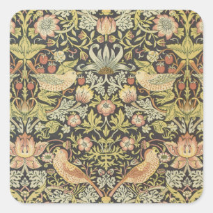 Sticker Carré Voleurs de fraises motif antique William Morris