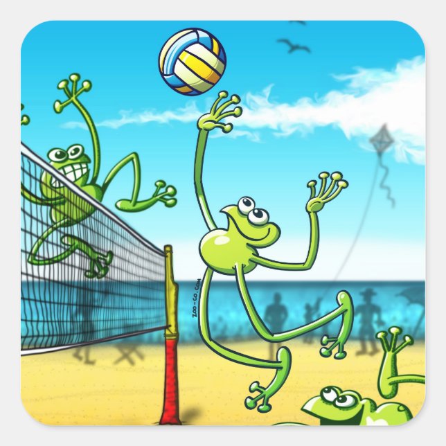 Sticker Carré Volley-ball Frog (Devant)
