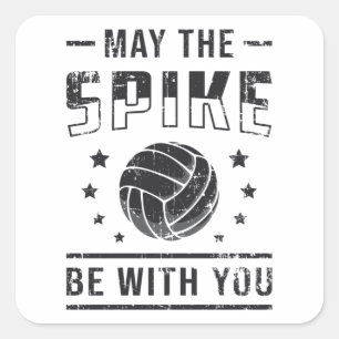 Sticker Carré Volley-ball Peut-Être Le Spike Be With You Retro C
