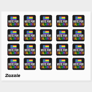 Sticker Carré Vote Arc-en-Ciel pour Talarico Élection 2026
