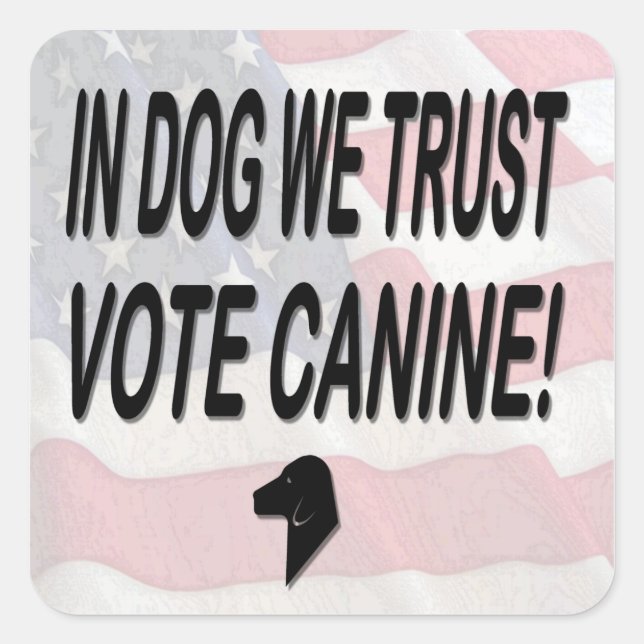 Sticker Carré Vote Dog avec drapeau américain (Devant)