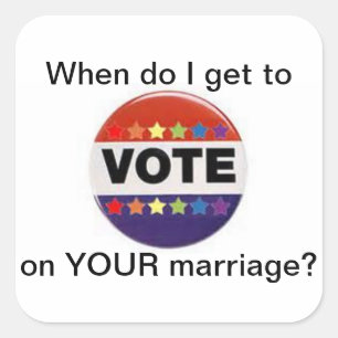 Sticker Carré vote sur l'autocollant d'égalité de mariage