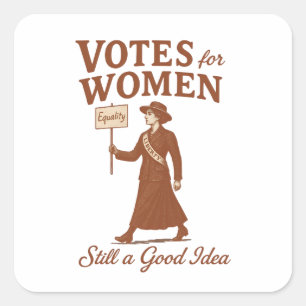 Sticker Carré Votes pour les femmes, Suffragette Art Vintage