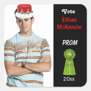 Sticker Carré Votez-moi pour Prom King (Vert)