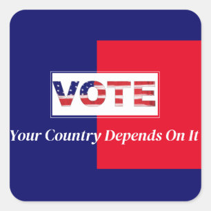 Sticker Carré Votez Votre pays en dépend