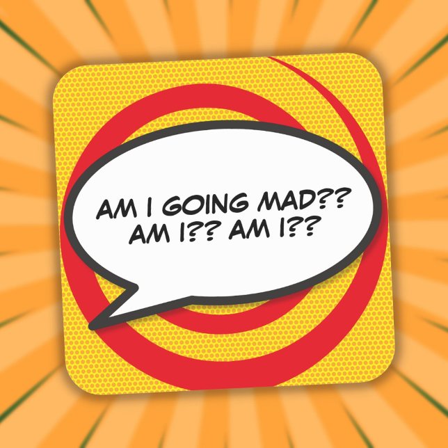 Sticker Carré Votre bulle de message vocal Fun Retro (Your Message Speech Bubble Fun Retro Square Sticker)