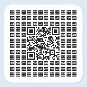 Sticker Carré Votre code QR Logo/Image Carrelé et modifiable