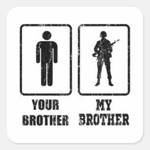 Sticker Carré VOTRE FRÈRE MON FRÈRE ARMÉE Vétérinaire Américain 