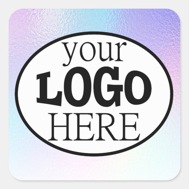 Sticker Carré Votre logo d'entreprise personnalisé sur dégradé h (Devant)