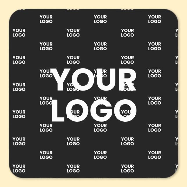 Sticker Carré Votre logo et votre logo de répétition Arrière - p (Créateur téléchargé)
