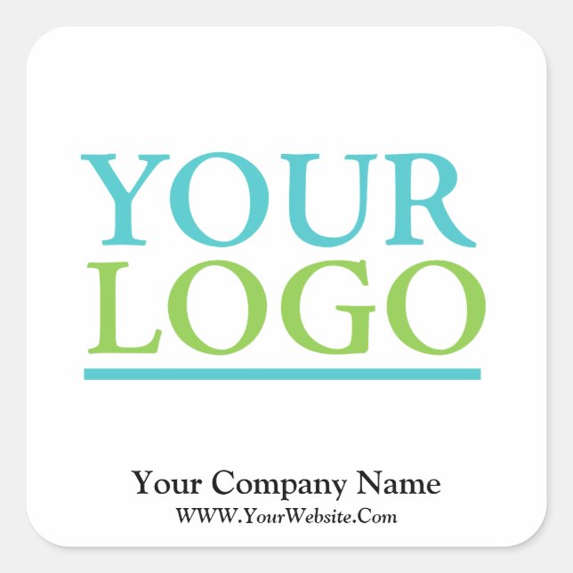 Sticker Carré Votre logo ici, nom et site Web Promo (Devant)