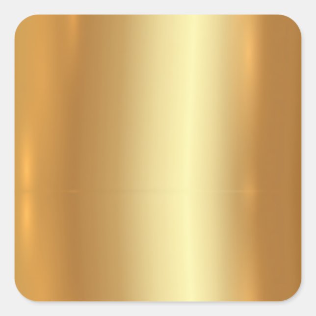 Sticker Carré Votre logo texte personnalisé Modèle Faux Gold Bla (Devant)