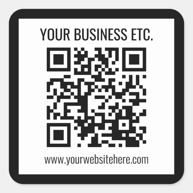 Sticker Carré Votre nom d'entreprise et votre code QR modifié (Devant)