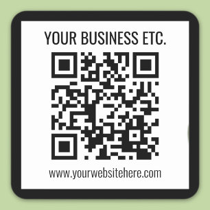 Sticker Carré Votre nom d'entreprise et votre code QR modifié
