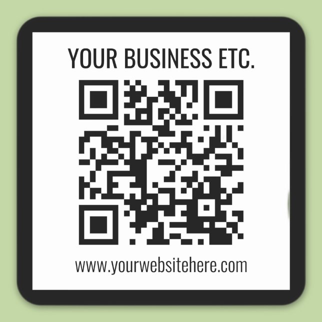 Sticker Carré Votre nom d'entreprise et votre code QR modifié (Créateur téléchargé)