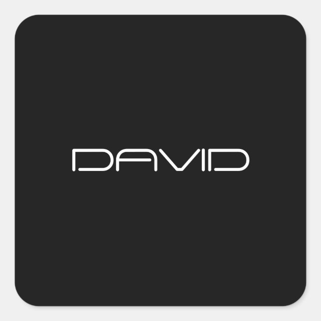 Sticker Carré Votre nom | Texte personnalisable stylisé Cool (Devant)