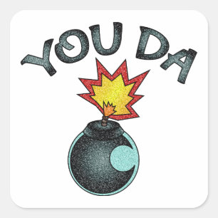 Sticker Carré Vous Avez Bombe De Parties scintillant