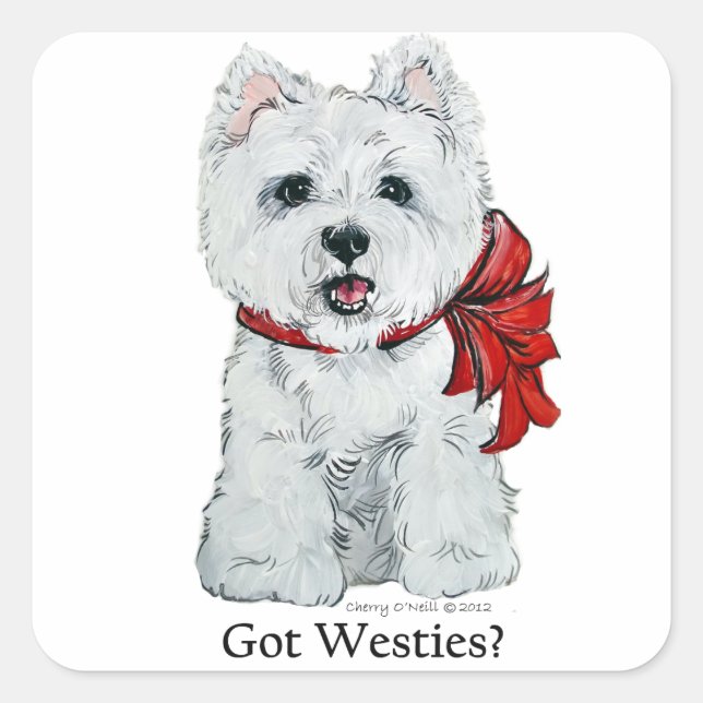 Sticker Carré Vous avez des Westies ? (Devant)