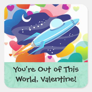 Sticker Carré Vous êtes hors de ce Monde Valentine