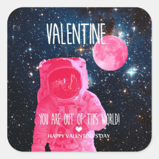 Sticker Carré Vous êtes hors de ce monde Valentine