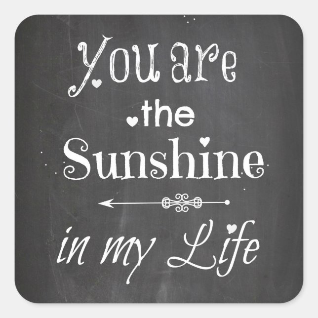 Sticker Carré Vous Êtes Les Lettres Sunshine Chalkboard (Devant)