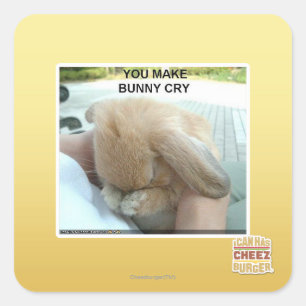 Sticker Carré Vous faites le lapin pleurer