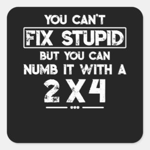 Sticker Carré Vous Ne Pouvez Pas Réparer Stupide Mais Vous Pouv