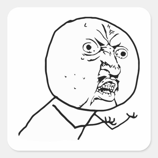 Sticker Carré Vous pas de rage face comique lol rofl (Devant)