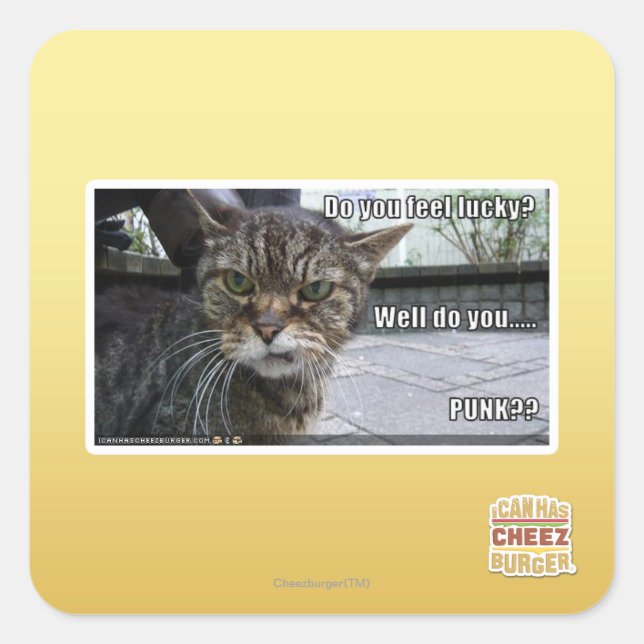 Sticker Carré Vous sentez-vous chanceux ? (Devant)