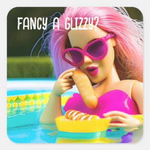 Sticker Carré Vous voulez un Glizzy ?