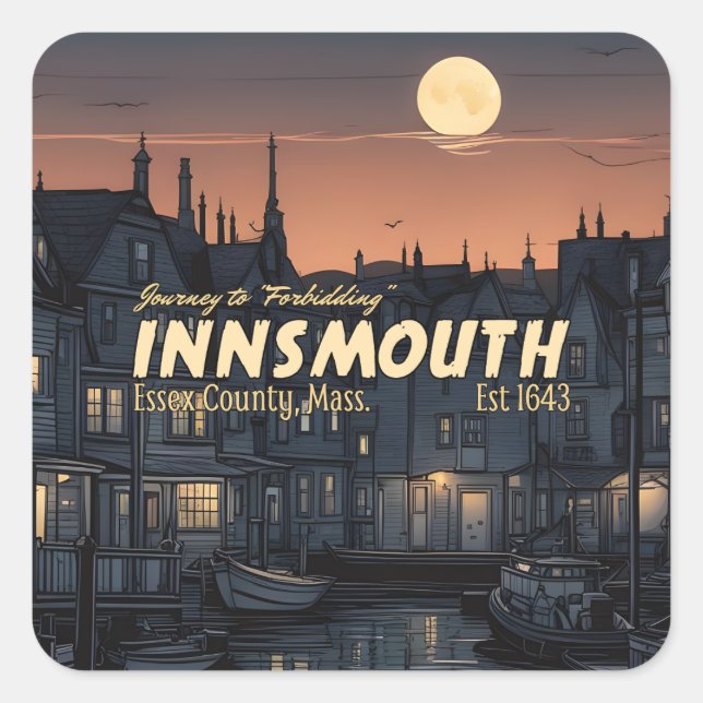 Sticker Carré Voyage à Innsmouth (Devant)