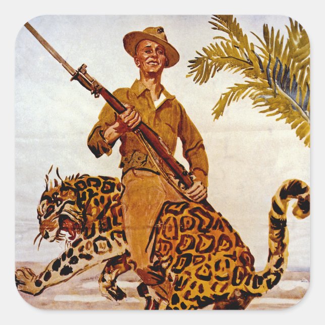 Sticker Carré Voyage ? Aventure ? Rejoignez les Marines ! (Devant)
