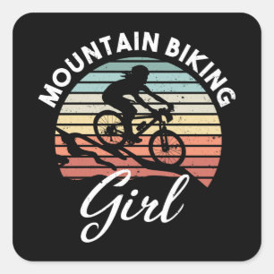 Sticker Carré VTT Girl MTB Cadeau pour femmes