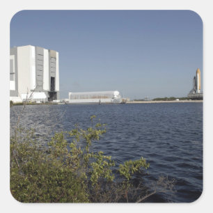 Sticker Carré Vu à travers le bassin, navette spatiale