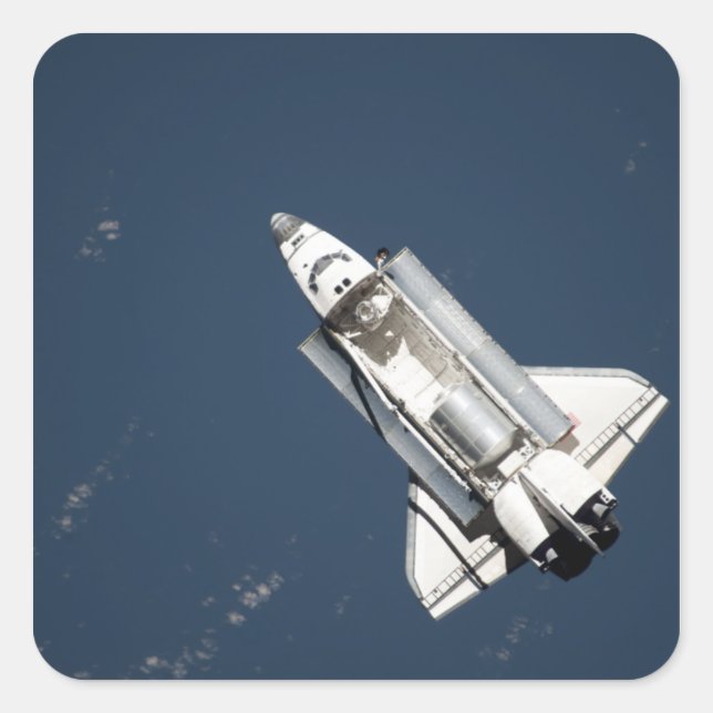 Sticker Carré Vue aérienne de Space Shuttle Discovery 2 (Devant)