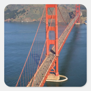 Sticker Carré Vue aérienne du pont du Golden Gate