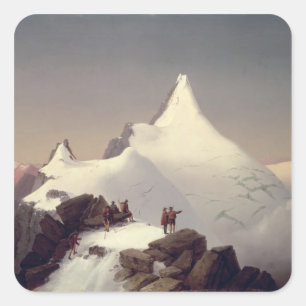 Sticker Carré Vue de la montagne de "Grossglockner"