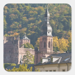 Sticker Carré Vue de la vieille ville de Heidelberg