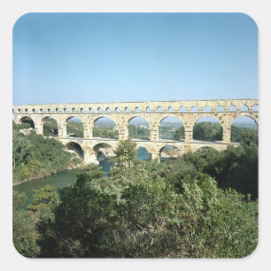 Sticker Carré Vue de l'aqueduc romain, c.19 construit AVANT