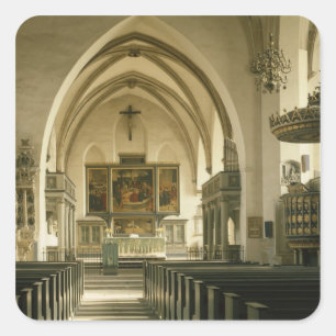 Sticker Carré Vue de l'intérieur de l'église avec