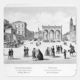Sticker Carré Vue de Munich, 1869