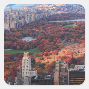 Sticker Carré Vue d'en haut : Automne à Central Park 01