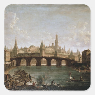 Sticker Carré Vue du Kremlin et du pont Kamenny