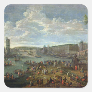 Sticker Carré Vue du Louvre et de la visite de Nesles