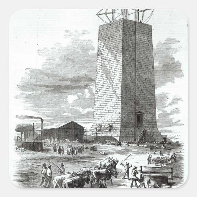 Sticker Carré Vue du monument de Washington (Devant)